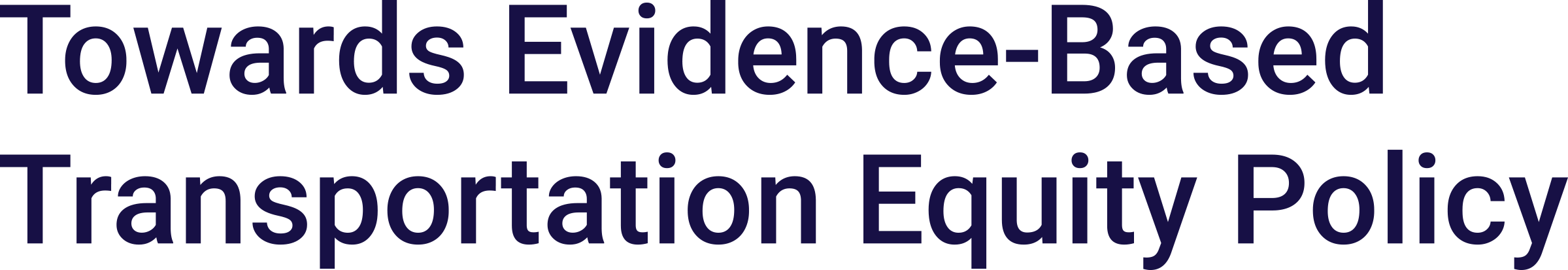Towards Evidence-Based Transportation Equity Policy